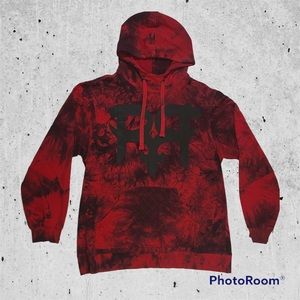 Rock Revival XL quilted red graphic fleece lined tie dye sweatshirt